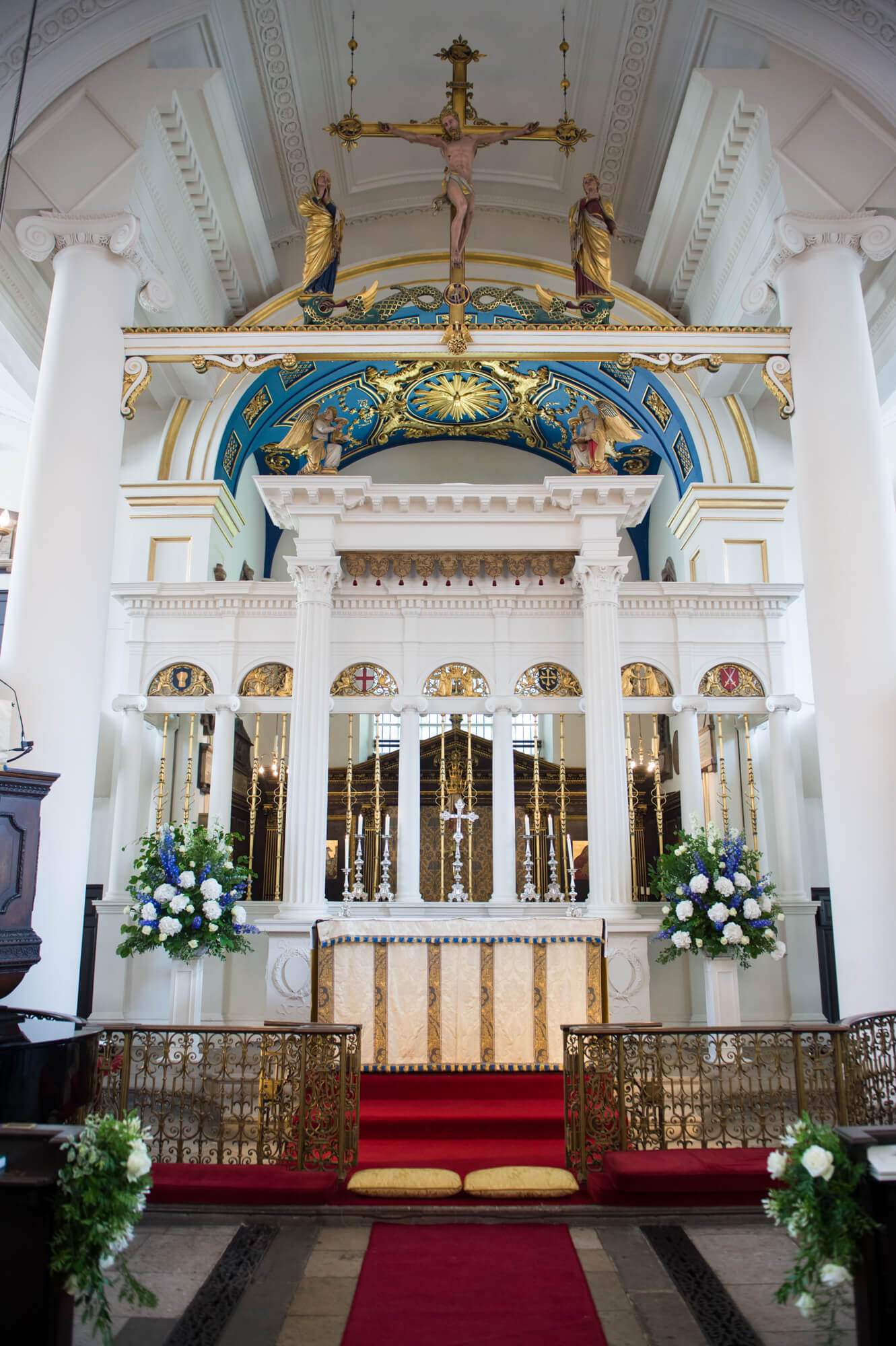 The alter at Grosvenor Chapel in Mayfair in London